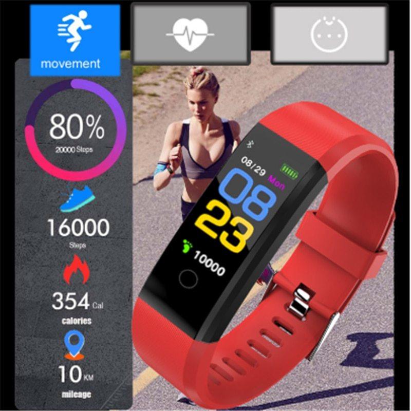 Screen Smart Wristband Heart Rate Monitor Fitness Activity Tracker 115plus Smart Band Color Blood Pressure Music Remote Control Phantom of the Vogue