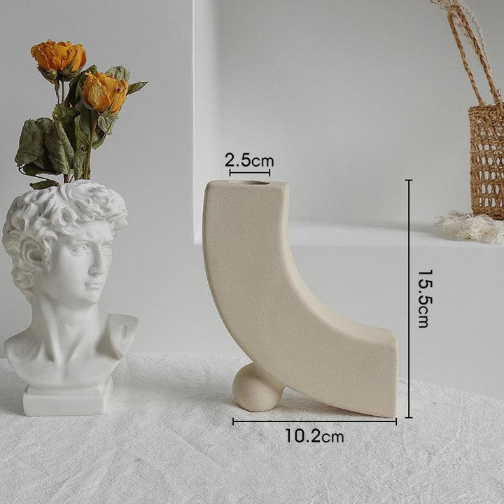 Simplicity Ceramic Vase Dry Flower Arrangement Home Decoration Ornament Living Room Display Art Vases Phantom of the Vogue