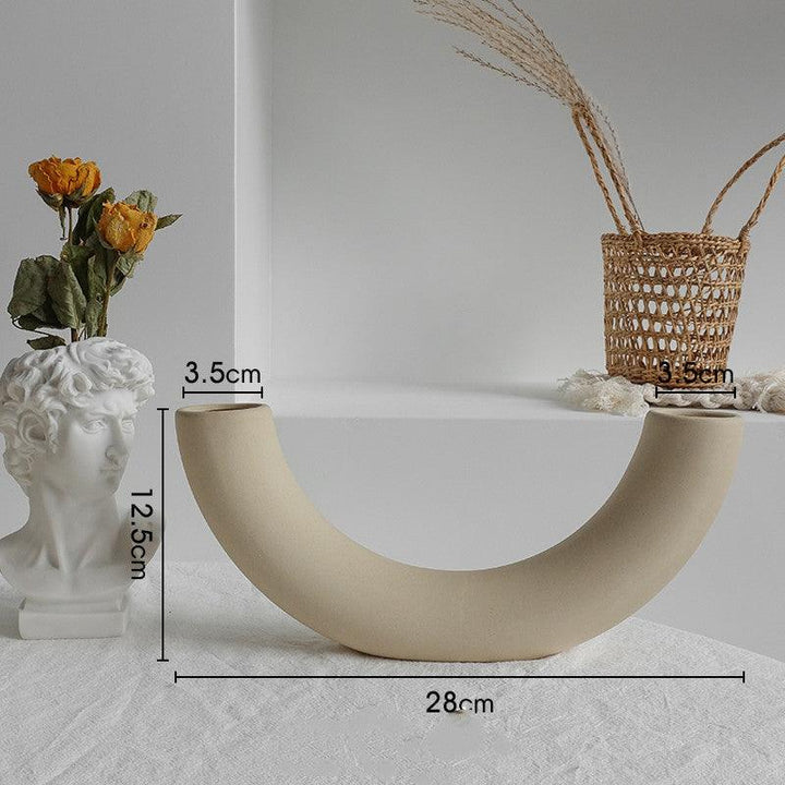 Simplicity Ceramic Vase Dry Flower Arrangement Home Decoration Ornament Living Room Display Art Vases Phantom of the Vogue