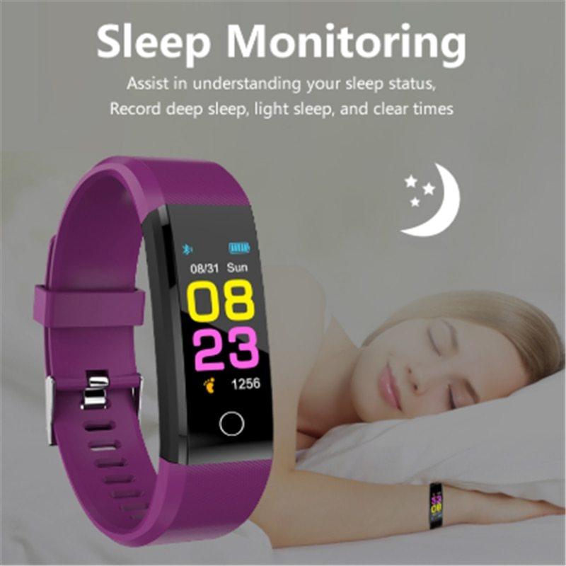 Screen Smart Wristband Heart Rate Monitor Fitness Activity Tracker 115plus Smart Band Color Blood Pressure Music Remote Control Phantom of the Vogue