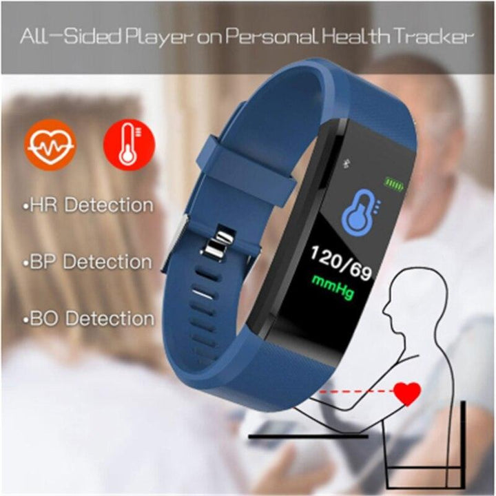 Screen Smart Wristband Heart Rate Monitor Fitness Activity Tracker 115plus Smart Band Color Blood Pressure Music Remote Control Phantom of the Vogue