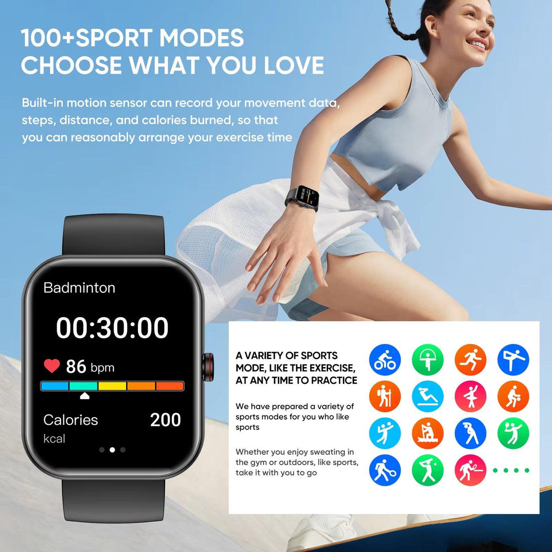 A221 Big Screen Men Smart Watch BT Call AI Voice Sport Watch Fitness Tracker Waterproof Women Smartwatch Men Phantom of the Vogue