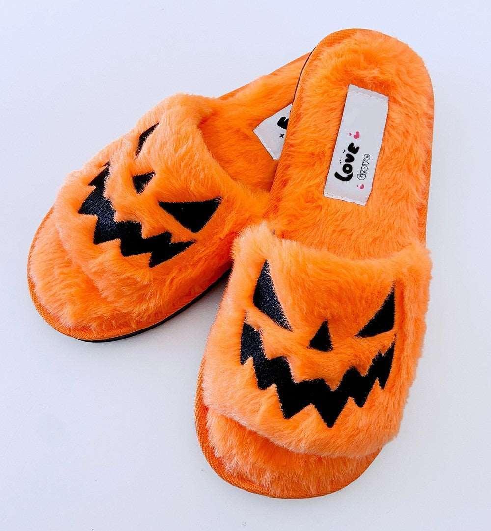 Halloween Pumpkin Soft Slippers - Phantom of the Vogue