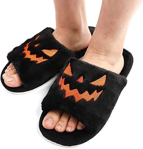 Halloween Pumpkin Soft Slippers - Phantom of the Vogue