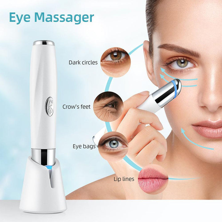 Eye And Face Massager Tool Wand Pen, Portable Eye Lift Wand Heated Warm, Sonic Vibration Treatment For Puffy Eyes Dark Circles Eye Bags Electric Eye Massager Wand Eye Massage Pen Anti Aging Phantom of the Vogue